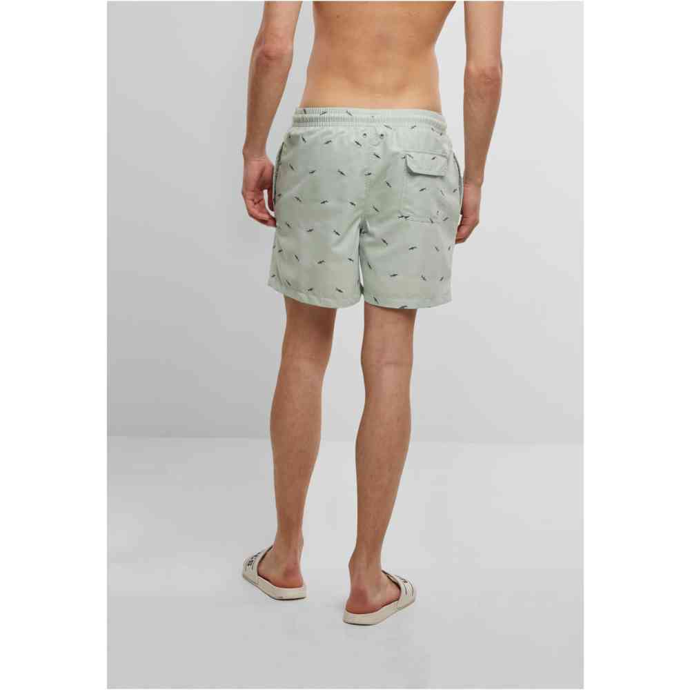 Urban Classics - Embroidery Swim shorts - Mint green/Blue